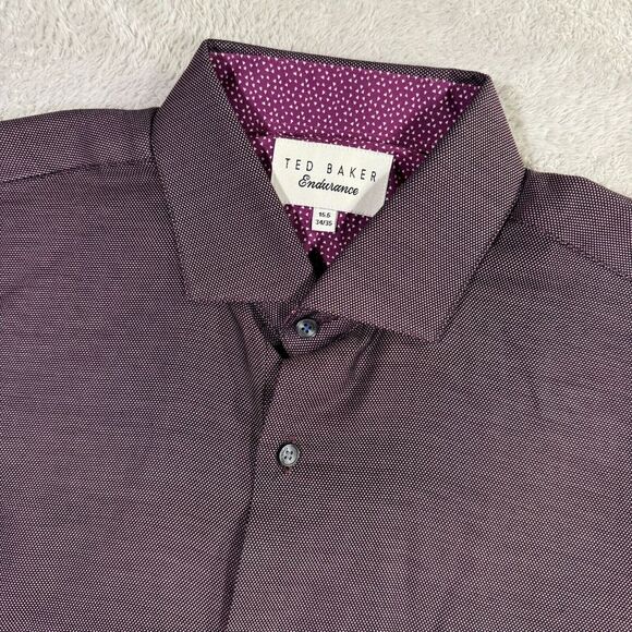 Ted Baker Endurance Dress Shirt Men Medium Purple Classic Fit Casual Button Down - Picture 1 of 7